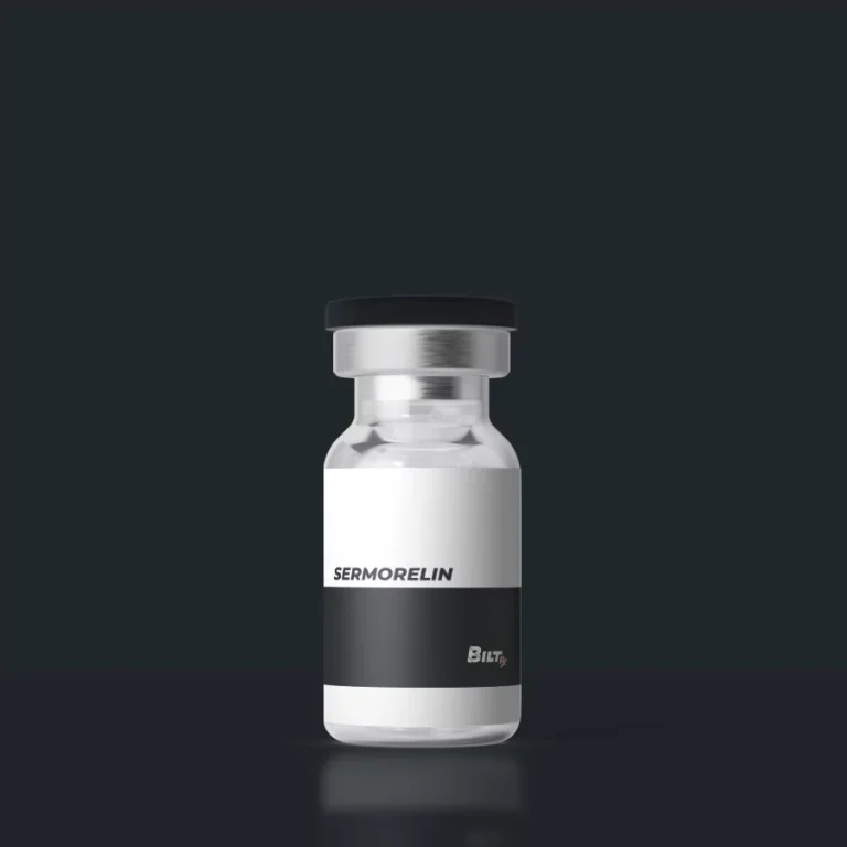 Sermorelin injection vial for anti-aging, energy, and wellness support